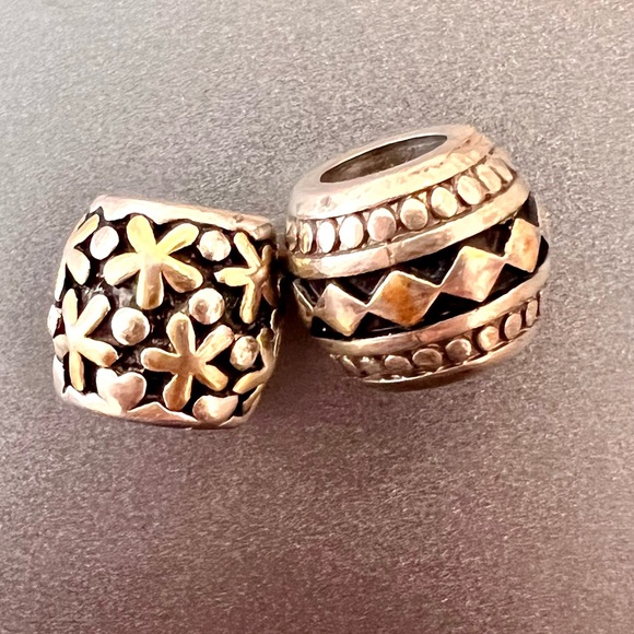 Brighton Charms Barrel Beads Floral & Geometric Design - Picture 3 of 7